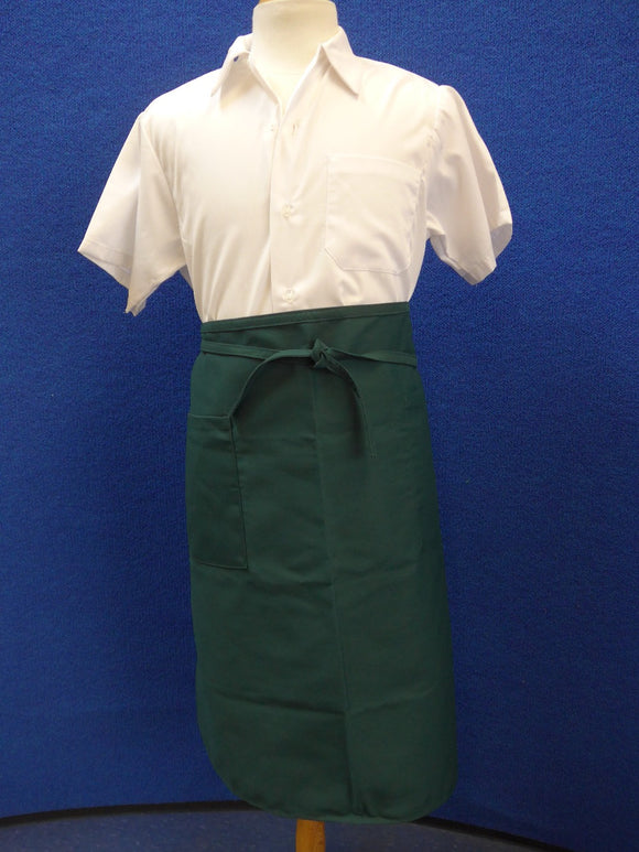forest green bistro apron with pocket
