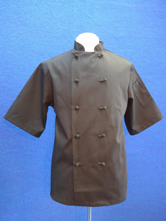 G-721-1 Black SS Chef Coat knot buttons