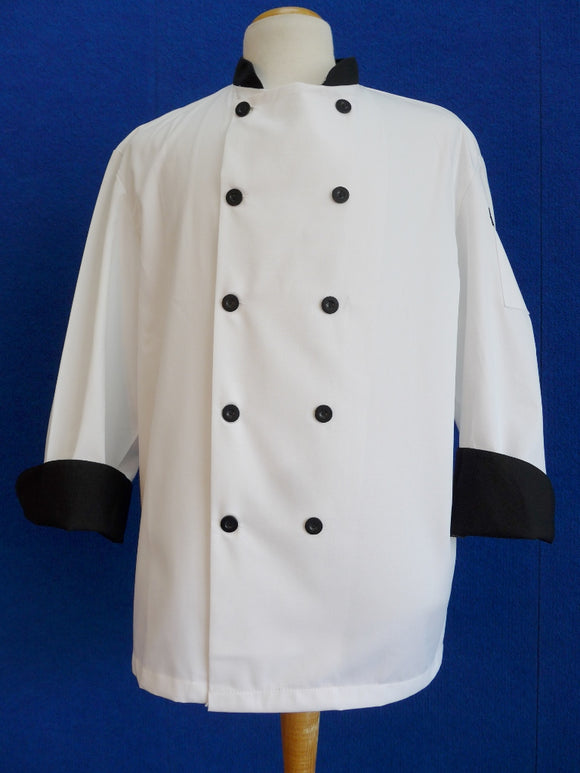 G-721-B chef coat black trim