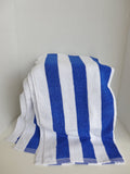 Blue striped pool towel 24 x 48"